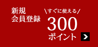 新規会員登録ですぐに使える300ポイントプレゼント